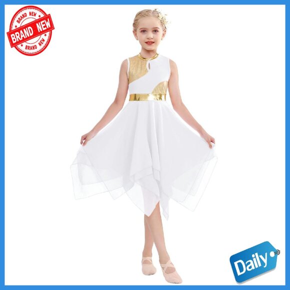 Girls Praise Dance Tunic Dress Gold Metallic Flowy Skirt Liturgical Worship  is available for purchase on au PAY Market - Imported Goods Online Store  Co.Ltd. | au PAY Market - Online Shopping Site
